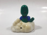 1989 McDonald's Nintendo Super Mario Bros. 3 Luigi Holding Star on a Cloud Plastic 2 1/4" Long Pullback Toy Character Car Vehicle