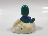 1989 McDonald's Nintendo Super Mario Bros. 3 Luigi Holding Star on a Cloud Plastic 2 1/4" Long Pullback Toy Character Car Vehicle