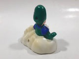 1989 McDonald's Nintendo Super Mario Bros. 3 Luigi Holding Star on a Cloud Plastic 2 1/4" Long Pullback Toy Character Car Vehicle