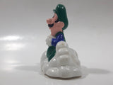 1989 McDonald's Nintendo Super Mario Bros. 3 Luigi Holding Star on a Cloud Plastic 2 1/4" Long Pullback Toy Character Car Vehicle