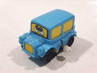 Vintage 1978 Tomy Flip Floppers Bus Light Blue Wind Up Plastic Toy Car Vehicle