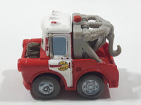 Disney Pixar Cars Tow Mater Tow Truck Fire Dept Red and White Die Cast Toy Car Vehicle M1697