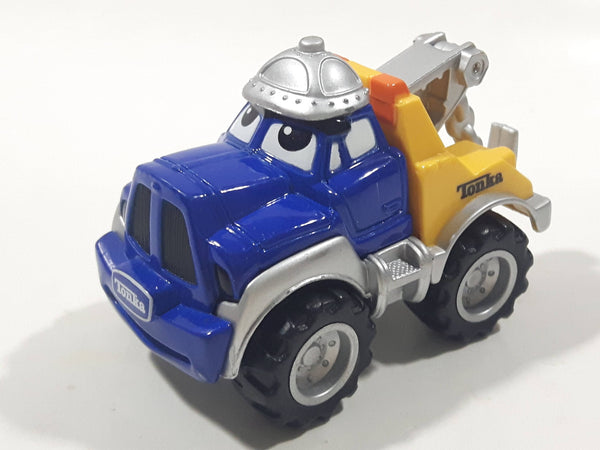 2000 Maisto Hasbro Tonka Lil Chuck & Friends Tow Truck Blue and Yellow Die Cast Toy Car Vehicle