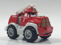 2000 Maisto Hasbro Tonka Lil Chuck & Friends Fire Ladder Truck Red and White Die Cast Toy Car Vehicle