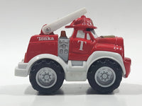 2000 Maisto Hasbro Tonka Lil Chuck & Friends Fire Ladder Truck Red and White Die Cast Toy Car Vehicle