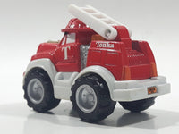 2000 Maisto Hasbro Tonka Lil Chuck & Friends Fire Ladder Truck Red and White Die Cast Toy Car Vehicle