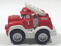 2000 Maisto Hasbro Tonka Lil Chuck & Friends Fire Ladder Truck Red and White Die Cast Toy Car Vehicle