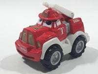 2000 Maisto Hasbro Tonka Lil Chuck & Friends Fire Ladder Truck Red and White Die Cast Toy Car Vehicle