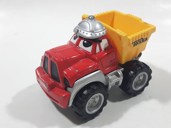 2000 Maisto Hasbro Tonka Lil Chuck & Friends Dump Truck Red and Yellow Die Cast Toy Car Vehicle