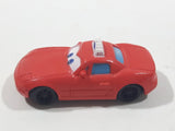 Disney Pixar Cars Taxi Cab Red PVC Hard Rubber Toy Car Vehicle