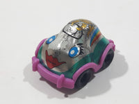 1997 Kinder Surprise Pink Rainbow Girl Chrome and Pink Plastic Miniature Toy Car Vehicle K97 N32