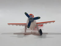 Disney Pixar Planes Propeller Dusty Glider Airplane Orange and White Plastic Toy Aircraft Vehicle Clip On