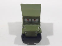 Disney Pixar Jeep Army Green PVC Hard Rubber Die Cast Toy Car Vehicle