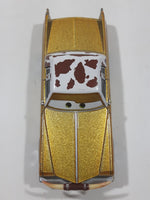 Disney Pixar Cars Cadillac Coupe de Ville Gold with Brown and White Cow Print Roof Die Cast Toy Car Vehicle
