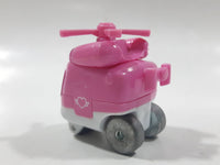 2016 Alpha Audley Miniature Helicopter with Eyes Pink and White Die Cast Toy Car Vehicle