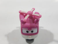 2016 Alpha Audley Miniature Helicopter with Eyes Pink and White Die Cast Toy Car Vehicle