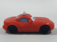 Disney Pixar Cars Taxi Cab Red PVC Hard Rubber Toy Car Vehicle
