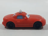 Disney Pixar Cars Taxi Cab Red PVC Hard Rubber Toy Car Vehicle