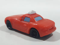 Disney Pixar Cars Taxi Cab Red PVC Hard Rubber Toy Car Vehicle