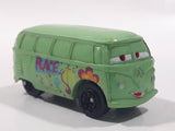 Disney Pixar Cars VW Bus Fillmore Volkswagen Groovy Love Flower Power Van Green Mini PVC Hard Rubber Toy Car Vehicle