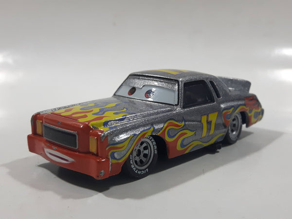 Disney Pixar Cars Darrel Cartrip #17 Monte Carlo Silver Grey with Flames Die Cast Toy Car Vehicle