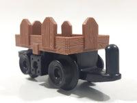 2003 Mattel Geotrax Wood Look Wagon Train Car 3 7/8" Long Plastic Toy Car Vehicle 1903CK