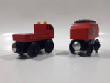 2003 Thomas & Friends #36 Sodor Fire Department Fire Truck and #5 Dino James' Tender BDG22 Magnetic Wood Train Engine and Car