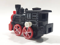 Unknown Brand Train Engine Locomotive Wind Up Black and Red Plastic Die Cast Toy Vehicle Not Working 3 1/2" Long