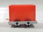 Unknown Brand Circus Passenger Car Orange and White 2 1/8" Long Plastic Die Cast Toy Vehicle Made in Hong Kong