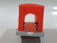 Unknown Brand Circus Passenger Car Orange and White 2 1/8" Long Plastic Die Cast Toy Vehicle Made in Hong Kong