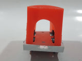 Unknown Brand Circus Passenger Car Orange and White 2 1/8" Long Plastic Die Cast Toy Vehicle Made in Hong Kong