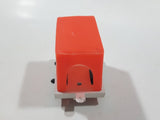 Unknown Brand Circus Passenger Car Orange and White 2 1/8" Long Plastic Die Cast Toy Vehicle Made in Hong Kong