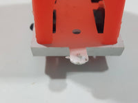 Unknown Brand Circus Passenger Car Orange and White 2 1/8" Long Plastic Die Cast Toy Vehicle Made in Hong Kong