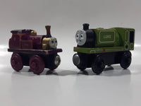 Thomas & Friends #22 Luke Green and Lady Pink Purple Wood Magnetic Toy Vehicles Damaged Corners