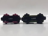 Thomas & Friends #22 Luke Green and Lady Pink Purple Wood Magnetic Toy Vehicles Damaged Corners