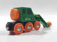 MB - 106 Crane Train Car Green and Orange Wood Magnetic Toy Vehicle