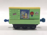 2010 Ludorum Learning Curve Chuggington Refrigerated Food Car Green Die Cast Toy Vehicle with Sliding Side Door
