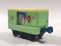 2010 Ludorum Learning Curve Chuggington Refrigerated Food Car Green Die Cast Toy Vehicle with Sliding Side Door
