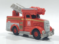 2010 Mattel Thomas & Friends Flynn Ladder Fire Truck Red Orange 4 1/8" Long Magnetic Die Cast Toy Vehicle V7639