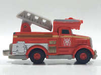 2010 Mattel Thomas & Friends Flynn Ladder Fire Truck Red Orange 4 1/8" Long Magnetic Die Cast Toy Vehicle V7639