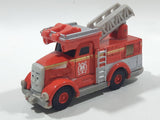 2010 Mattel Thomas & Friends Flynn Ladder Fire Truck Red Orange 4 1/8" Long Magnetic Die Cast Toy Vehicle V7639