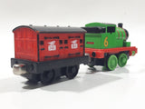 2011 Mattel Thomas & Friends Green #6 Percy Pulling Red Mail Car 5 1/2" Long Magnetic Die Cast Toy Vehicle W6269