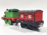 2011 Mattel Thomas & Friends Green #6 Percy Pulling Red Mail Car 5 1/2" Long Magnetic Die Cast Toy Vehicle W6269