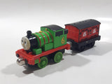 2011 Mattel Thomas & Friends Green #6 Percy Pulling Red Mail Car 5 1/2" Long Magnetic Die Cast Toy Vehicle W6269