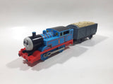 2009 Mattel Thomas & Friends Trackmaster Blue #1 Thomas The Tank Engine Pulling Grey Gravel Car 9" Long Plastic Toy Vehicle R9626