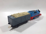 2009 Mattel Thomas & Friends Trackmaster Blue #1 Thomas The Tank Engine Pulling Grey Gravel Car 9" Long Plastic Toy Vehicle R9626