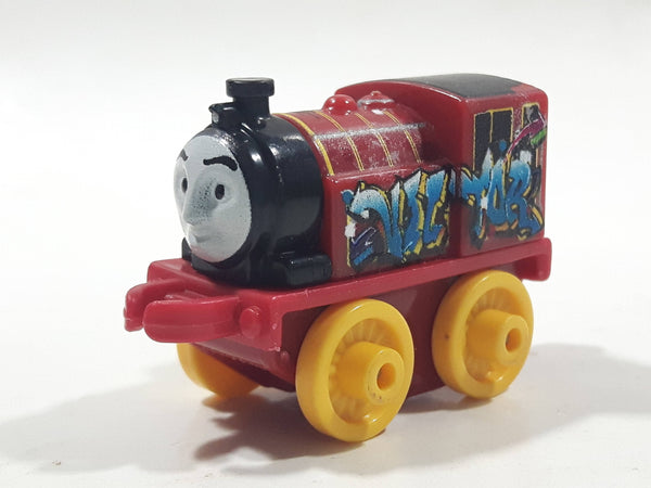 2014 Thomas & Friends Minis Victor Graffiti Dark Red 2" Long Plastic Die Cast Toy Vehicle CGM30