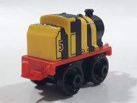 2014 Thomas & Friends Minis #5 James Yellow and Black Striped 2" Long Plastic Die Cast Toy Vehicle CGM30