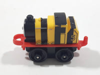 2014 Thomas & Friends Minis #5 James Yellow and Black Striped 2" Long Plastic Die Cast Toy Vehicle CGM30