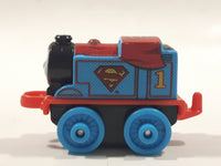 2014 Thomas & Friends Minis DC Comics #1 Superman Thomas Blue 2" Long Plastic Die Cast Toy Vehicle CGM30